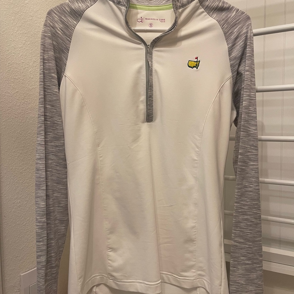 Masters White and Gray Quarter-Zip Pullover
